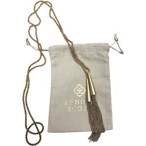 Kendra Scott Phara 50" Lariat Tassel Necklace 14k Gold Plated Scarf Rope Chain